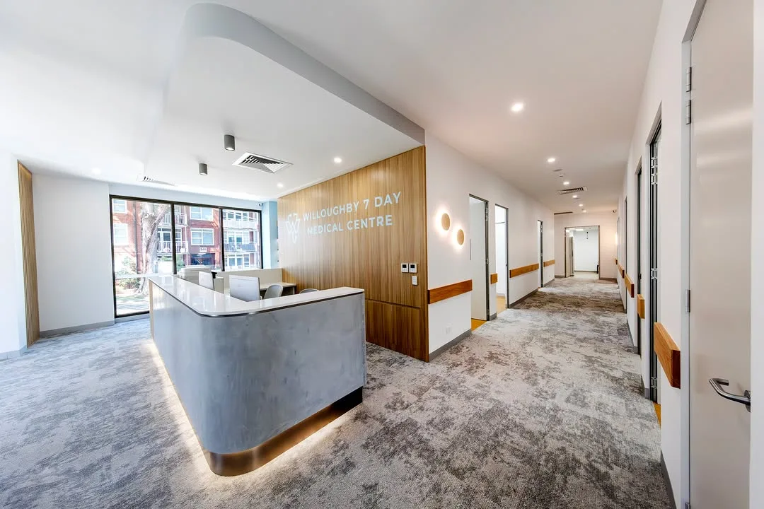 Commercial repaint, medical centre reception and corridor, Willoughby