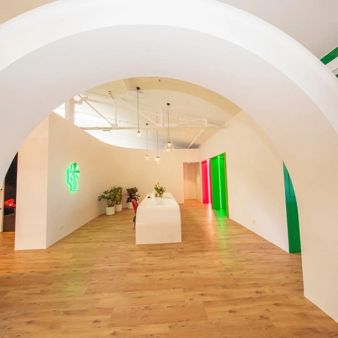 Commercial repaint, arched reception and boardroom table, Sydney